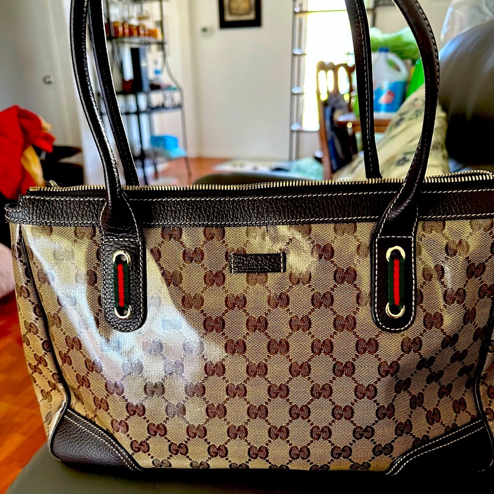 Gucci Crystal tote bag PVC AUTHENTIC